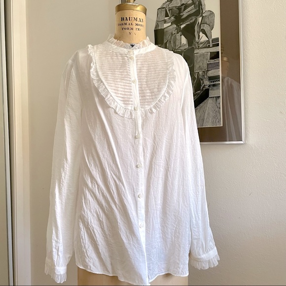 New H&M Sheer Tuxedo Style Blouse - Sz 12 - Picture 2 of 10